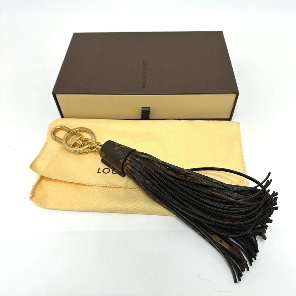 LOUIS VUITTON MP1768 Tassel Keychain Bag Charm Monogram Canvas Women's Brown - Picture 9 of 9